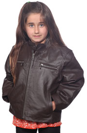 K518 Boys Brown Waist Jacket with Kosack Knit Collar and Epaulets