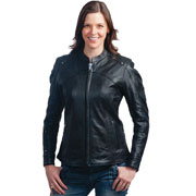 C124 Ladies Motorcycle Riding Vented Scooter Leather Jacket