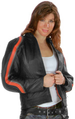 C6632 Ladies Vented With Orange & Grey Stripe Jacket