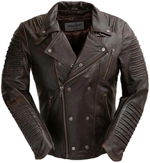 B2806 Mens Wine Lambskin Ribbed Accents Waist Jacket with Asymmetrical Front Zipper
