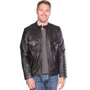 B7128 Mens Edgy Cool Fashion Lambskin Leather Jacket