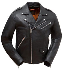 C297 The Enforcer Traditional Basic Biker Distress Leather Jacket