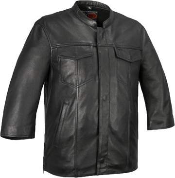 B419 Lambskin Club Shirt with Zipper and Short Wide Sleeves Large View