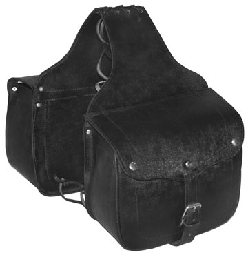 Saddle7 Black Leather Motorcycle Small Saddle Bags